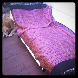 Vintage boho embroidered throw scarf tablecloth